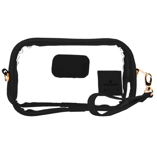 Black Leather - Clear Wristlet