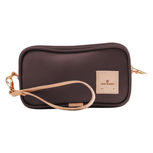 Burgundy Coated Canvas Wristlet