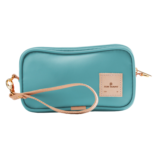 Ocean Blue Coated Canvas Wristlet