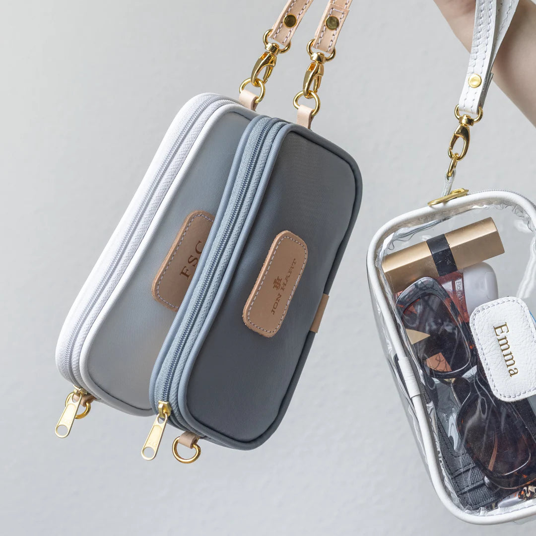 Ocean Blue Coated Canvas Wristlet