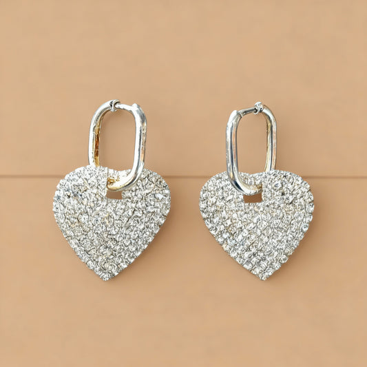 Crystal Avenue Heart Drop Earrings