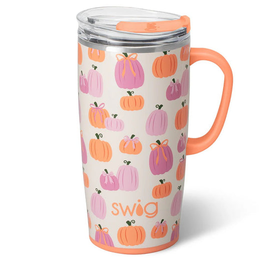SWIG PUMPKINS AND BOWS TRAVEL MUG 22OZ