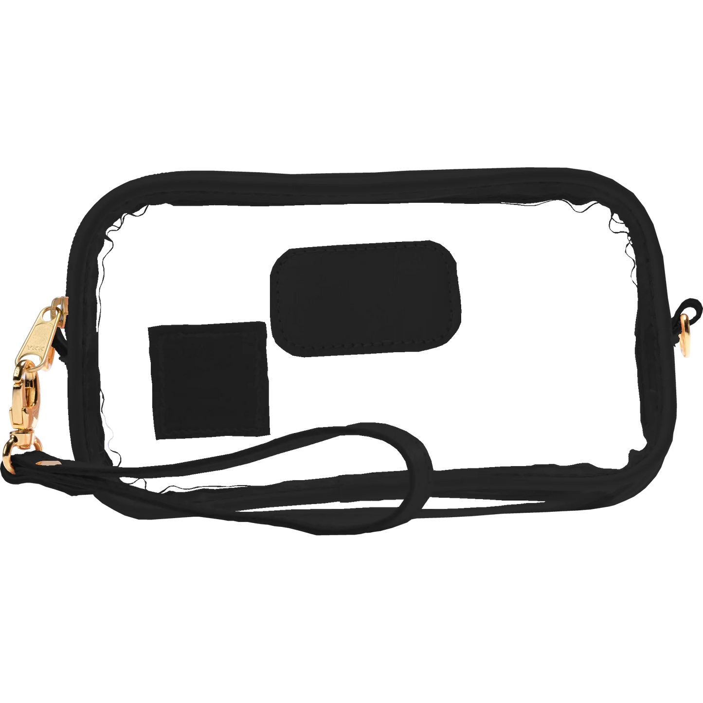 Black Leather - Clear Wristlet