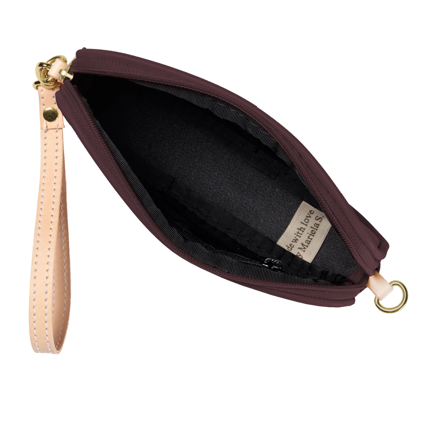 Burgundy Coated Canvas Wristlet