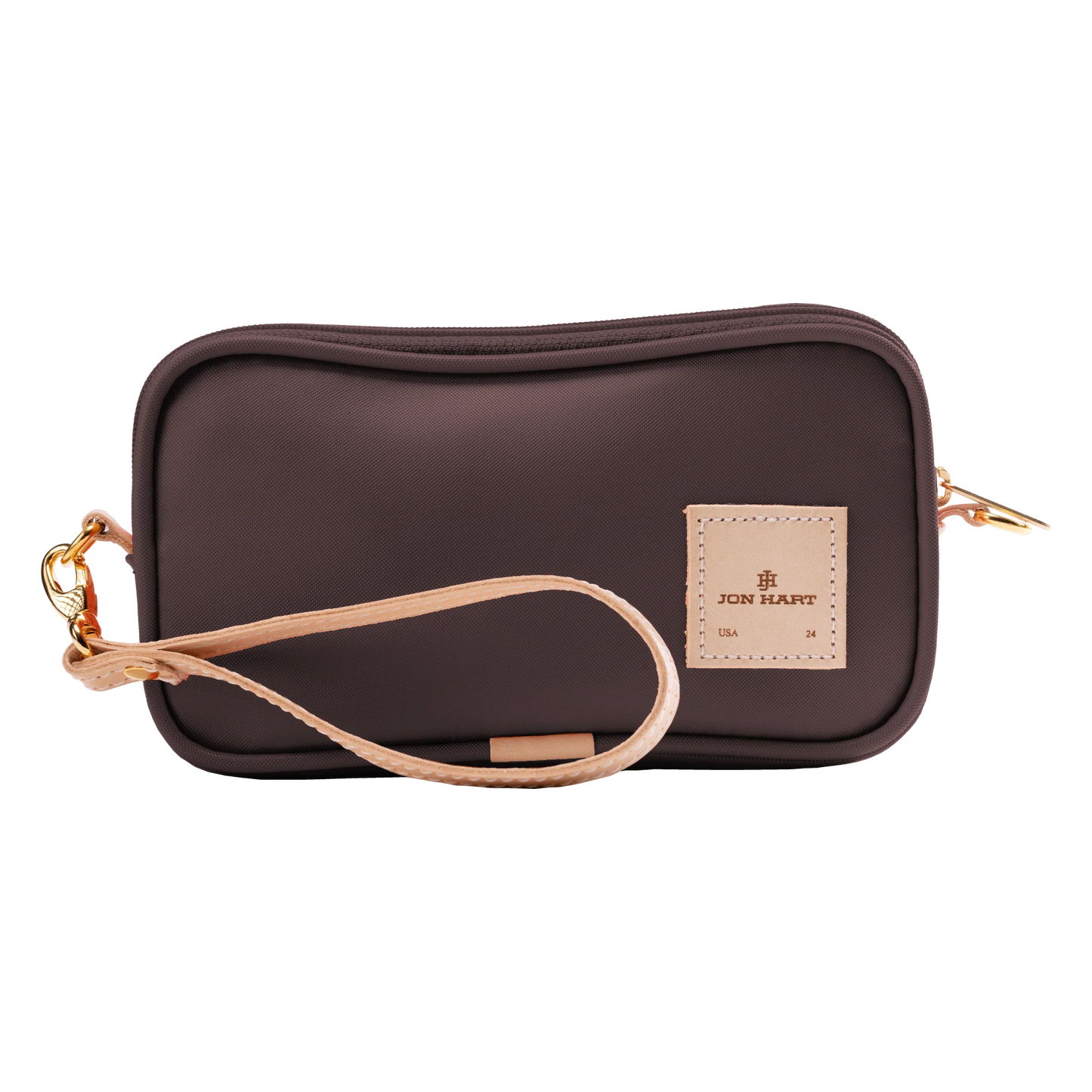 Burgundy Coated Canvas Wristlet