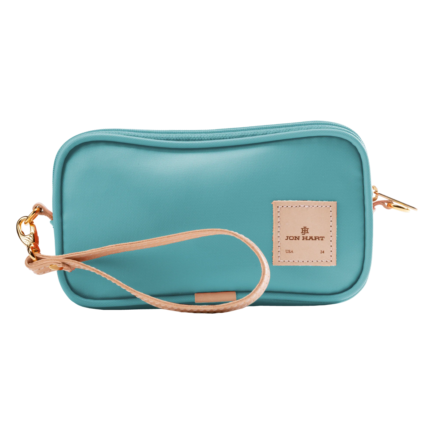 Ocean Blue Coated Canvas Wristlet