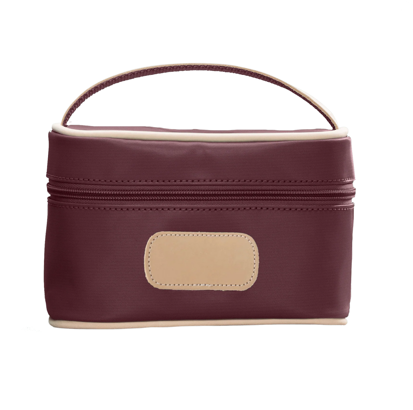 Burgundy Coated Canvas - Mini Makeup Case