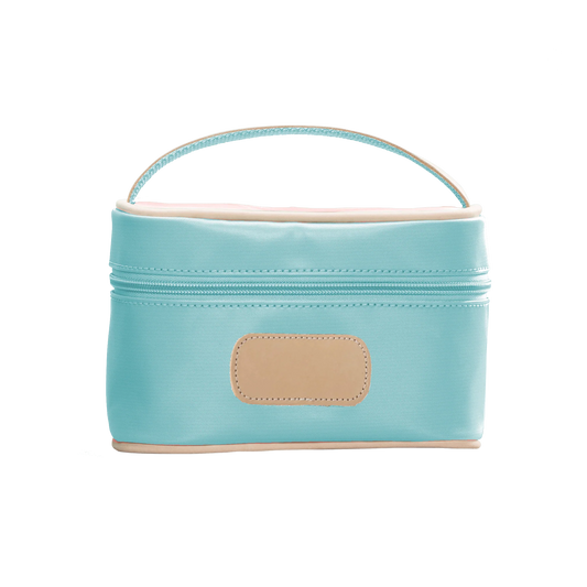 Ocean Blue Coated Canvas - Mini Makeup Case