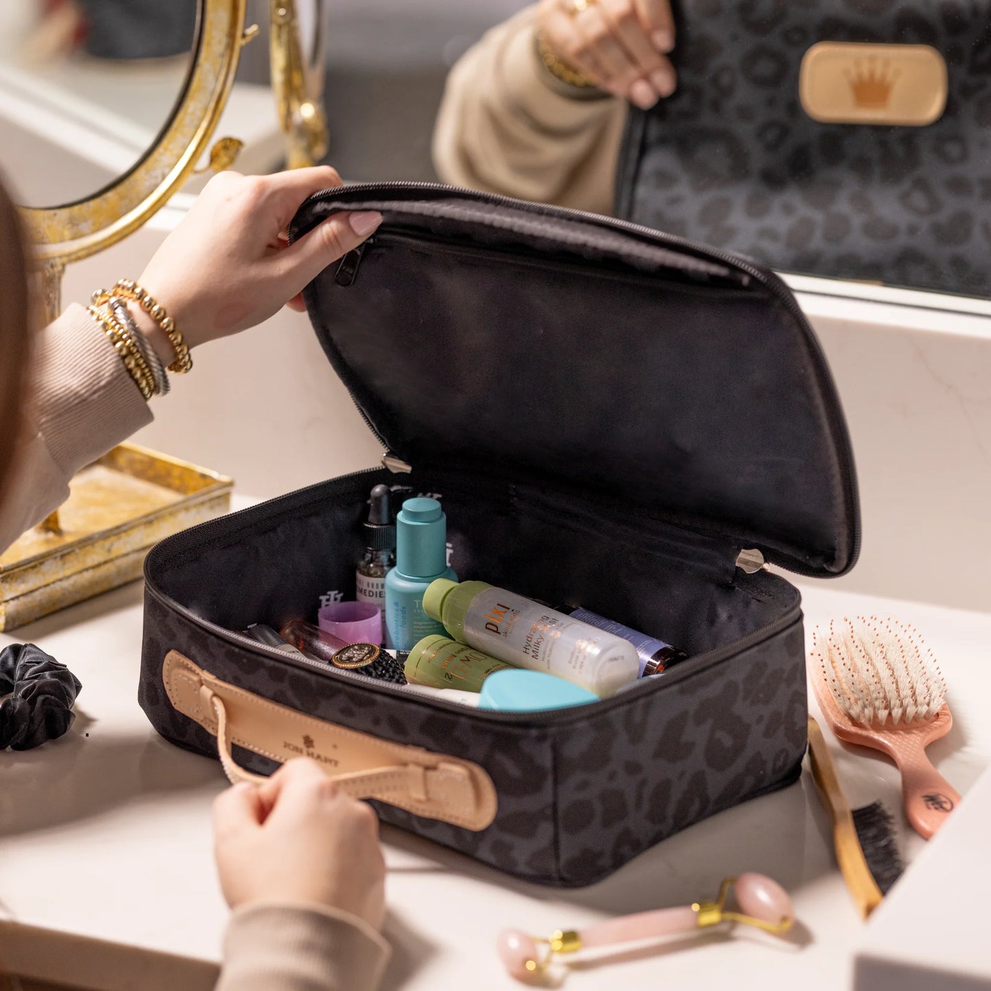 Slate Coated Canvas Large Travel Kit