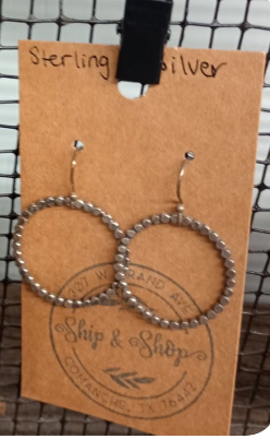 Sterling Silver Textured Hoop Earrings