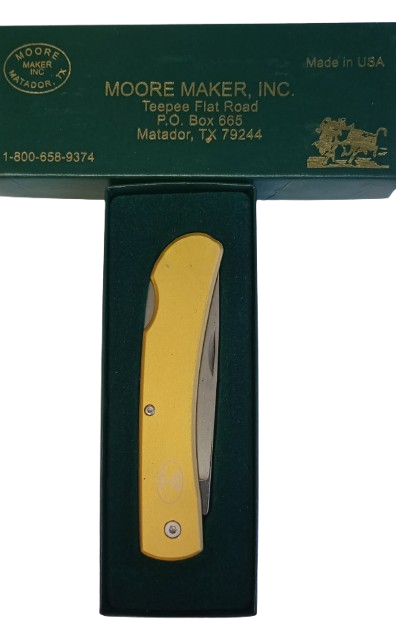 GOLD ALUMINUM ANODIZED LOCKBACK CLIP KNIFE - 4-1/2"