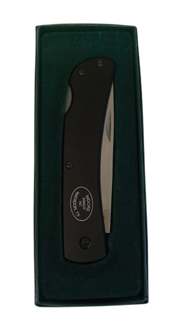 BLACK ALUMINUM ANODIZED LOCKBACK CLIP KNIFE - 4-1/2"