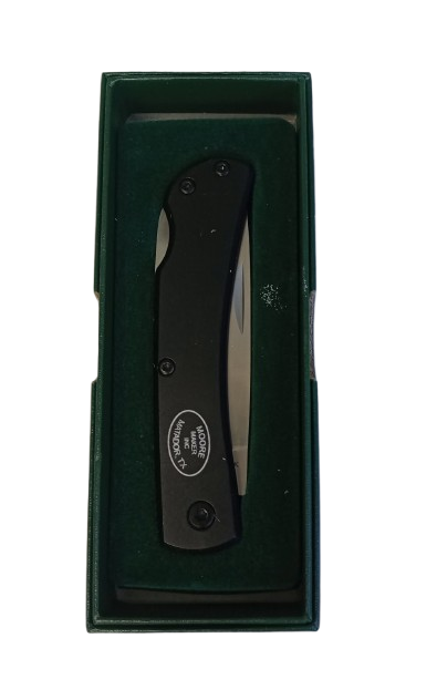 BLACK ANODIZED ALUMINUM LOCKBACK CLIP KNIFE - 3-1/2"