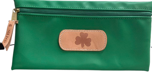 Kelly Green Coated Canvas Large Pouch