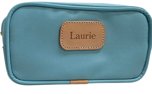 Ocean Blue Coated Canvas Wristlet