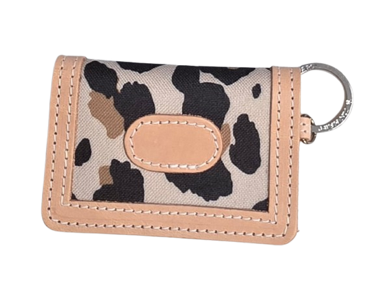 Leopard Coated Canvas ID Wallet