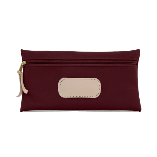 Burgundy Coated Canvas Large Pouch