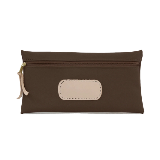 Espresso Coated Canvas Large Pouch