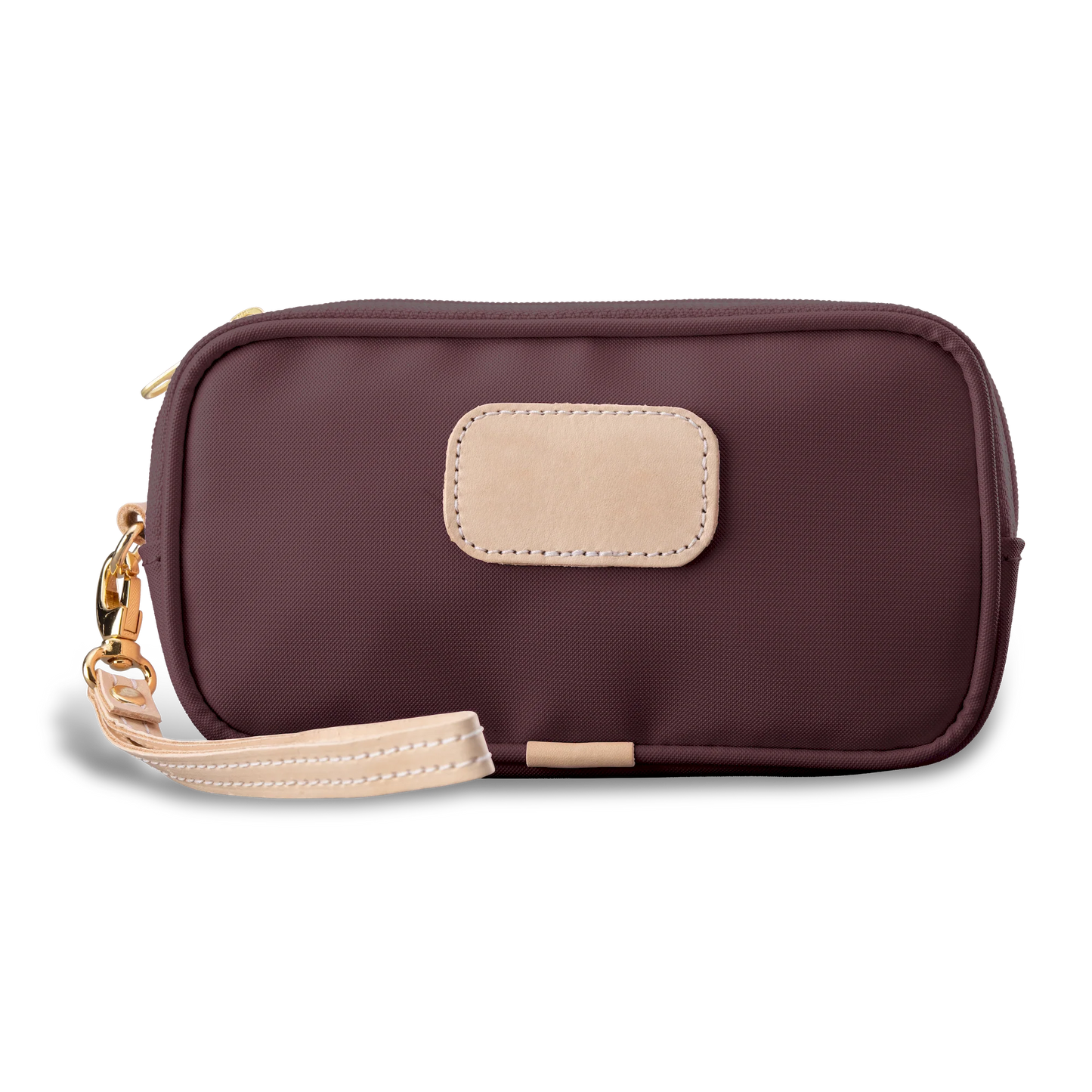 Burgundy Coated Canvas Wristlet