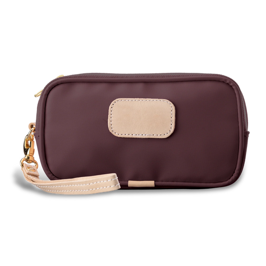 Burgundy Coated Canvas Wristlet