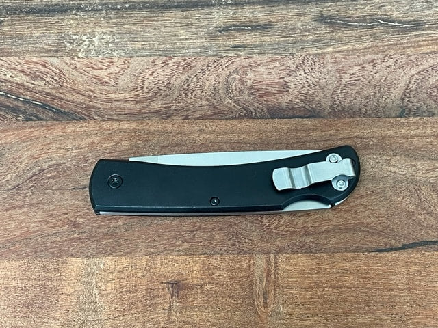 BLACK ALUMINUM ANODIZED LOCKBACK CLIP KNIFE - 4-1/2"