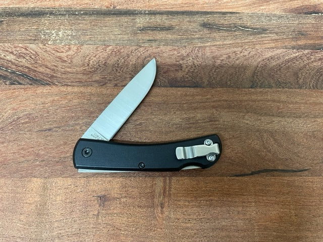 BLACK ANODIZED ALUMINUM LOCKBACK CLIP KNIFE - 3-1/2"