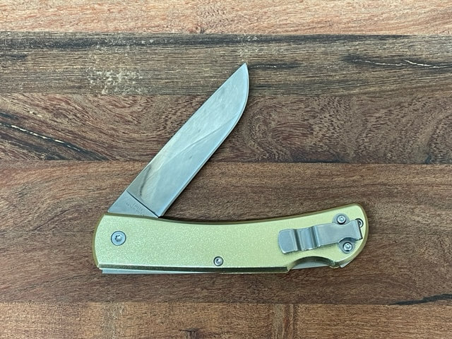 GOLD ALUMINUM ANODIZED LOCKBACK CLIP KNIFE - 4-1/2"