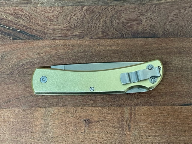 GOLD ALUMINUM ANODIZED LOCKBACK CLIP KNIFE - 4-1/2"