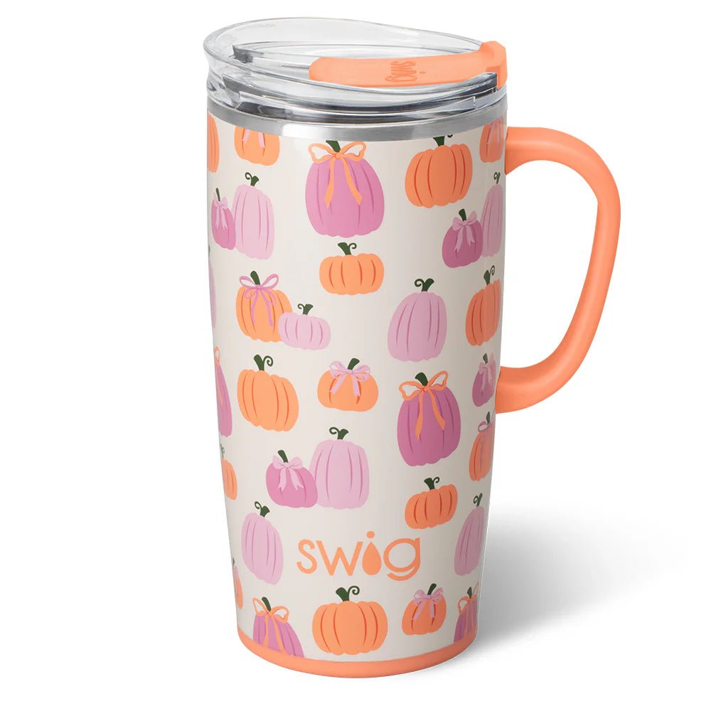 SWIG PUMPKINS AND BOWS TRAVEL MUG 22OZ